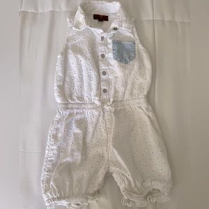 For All Mankind size 18 mos one-piece white summer outfit